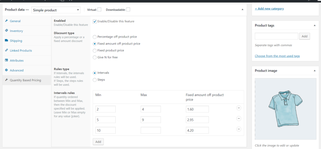 Quantity based discounts to derive volume discounts in woocommerce